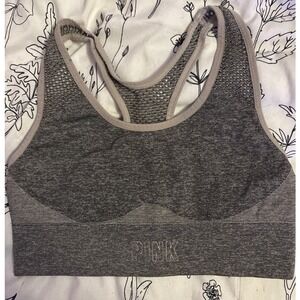 Victoria's Secret PINK‎ Sport Grey Seamless Lightly Lined Microfiber Bra, XS